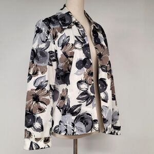 212 Collection Printed Zippered Jacket Size Medium